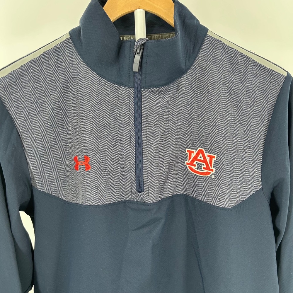 Under‎ Armour Auburn Tigers Quarter Zip Pullover Navy Gray War Eagle Mens Large